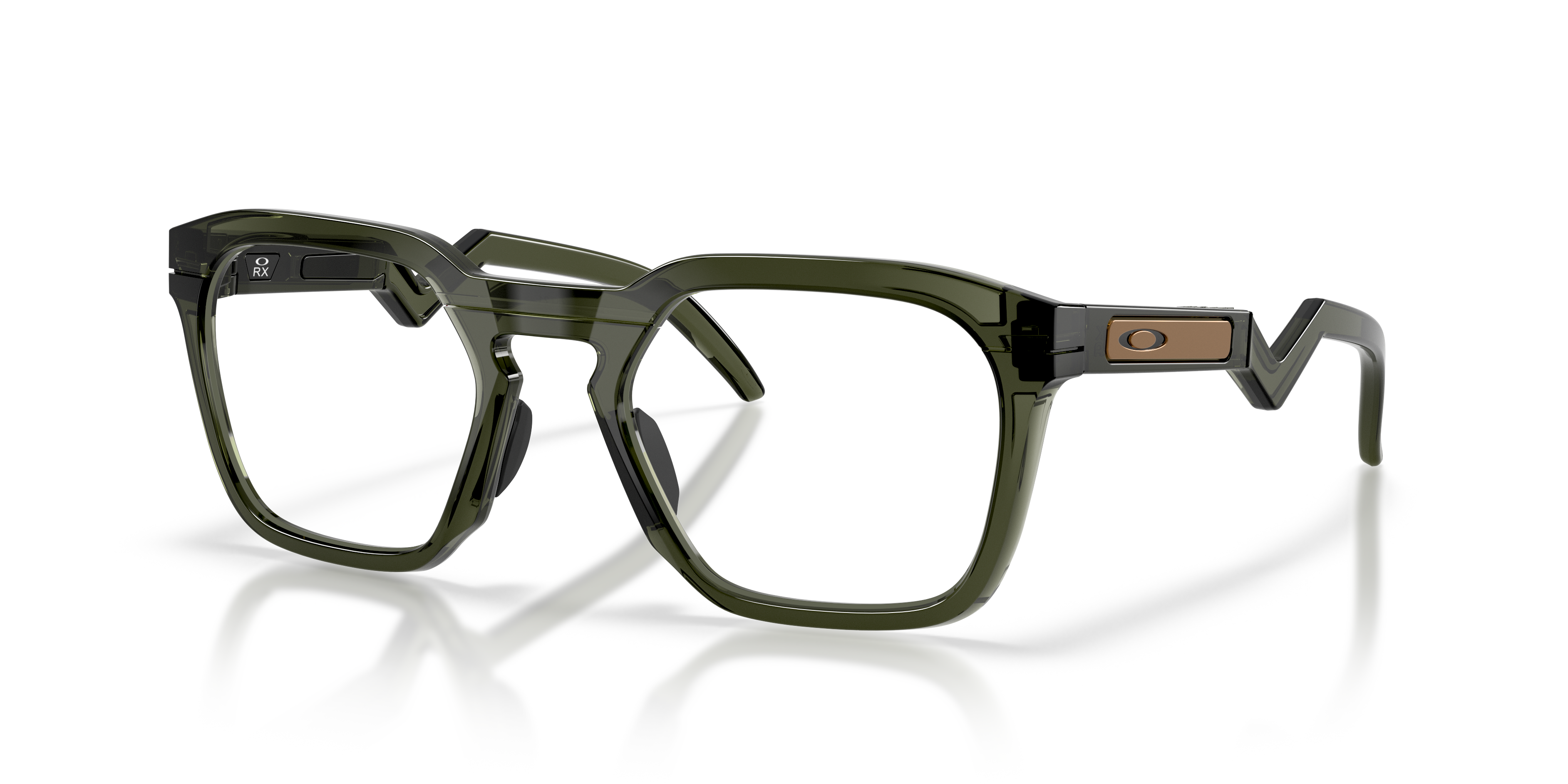 Oakley OX8208 HSTN SQ Unisex Square Eyeglass Frames - Polished Clear Frame